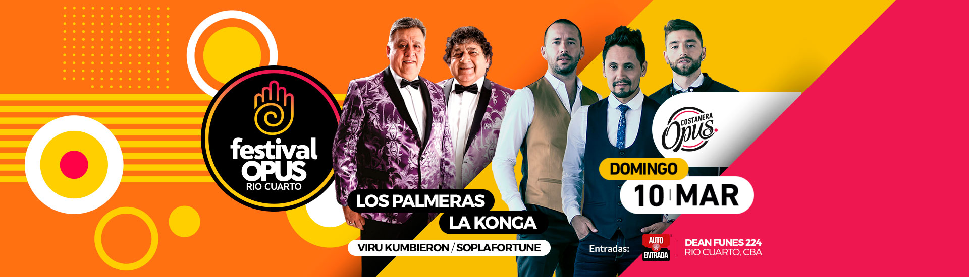 Festival Opus Río Cuarto 2019 | Domingo 10/03: Los Palmeras y La Konga